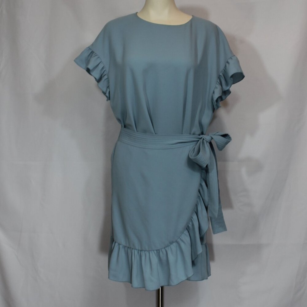 Aritzia Wilfred Ninette Ruffle Dress  Cocktail, Contemporary cobalt blue size M - Picture 3 of 10